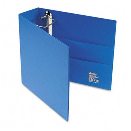 WORKSTATION Heavy-Duty Vinyl EZD Ring Reference Binder  3&amp;apos;&amp;apos; Capacity  Blue TH883101
